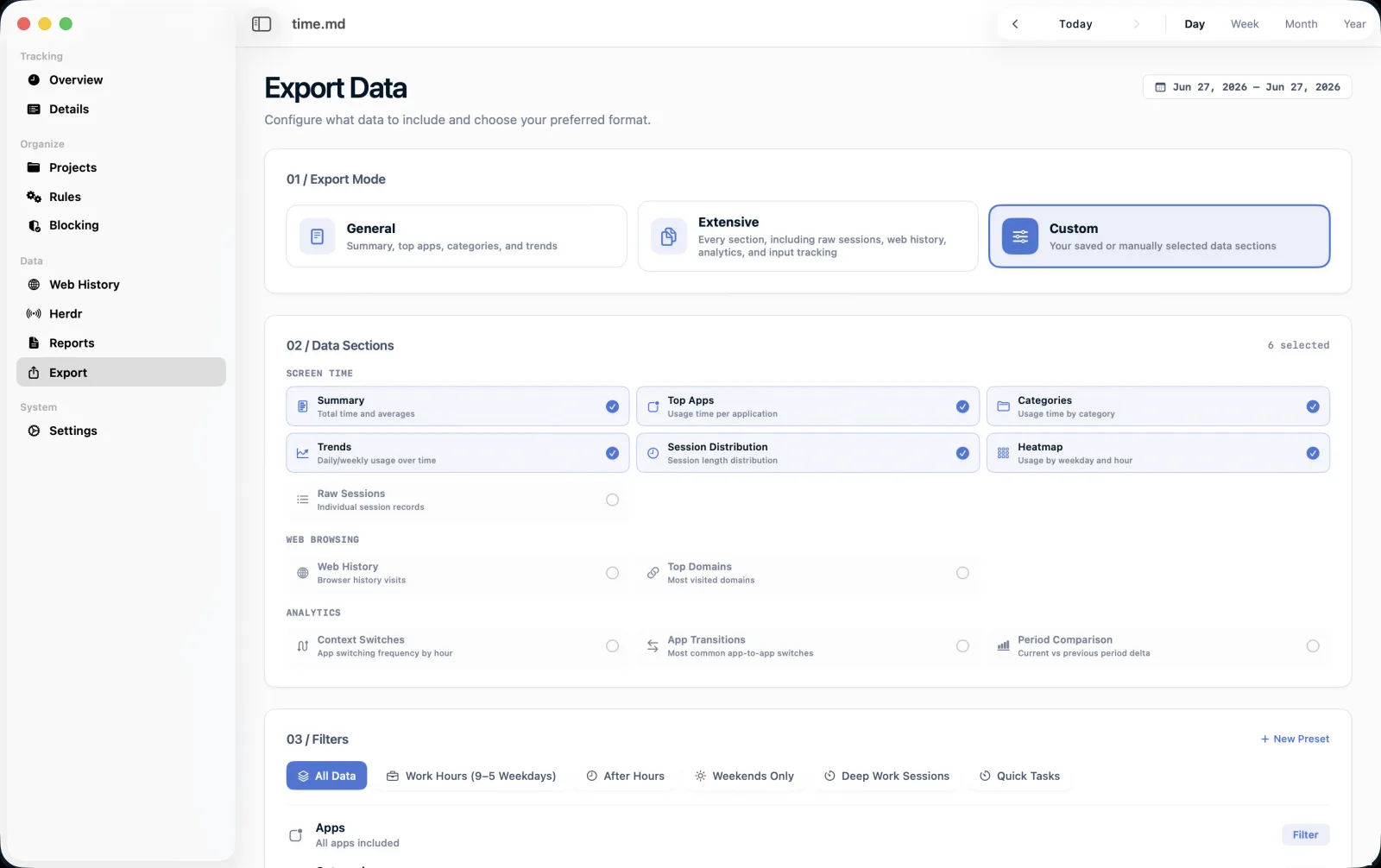 Export workflow