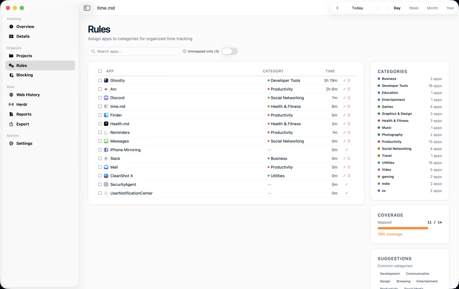 Category mapping rules