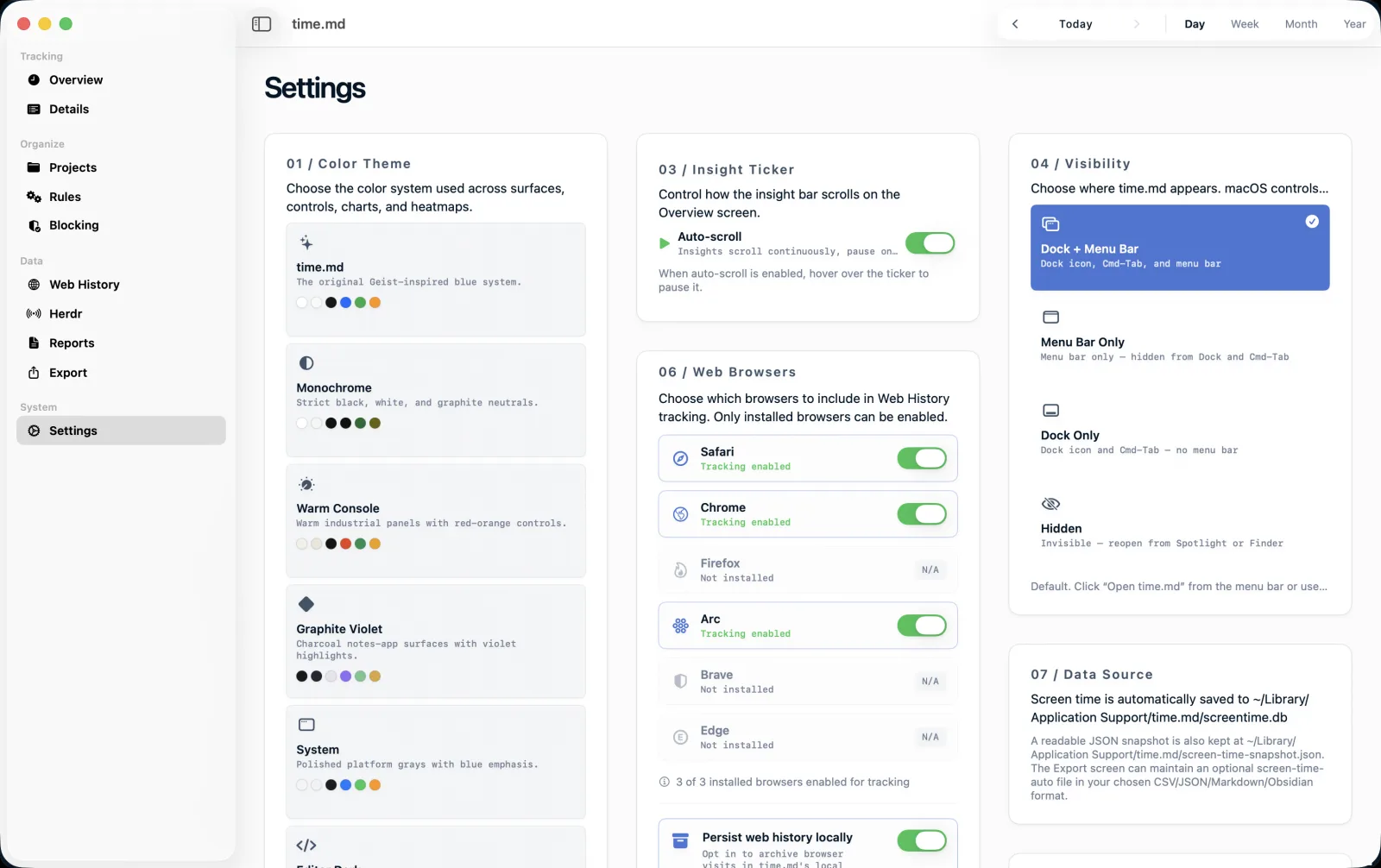 Local privacy settings